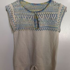 Vintage Knit Shirt with Front Tie- Possibly 70s- size XS- Some Flaws